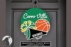 Basketball Sign Laser File, Basketball Door Hanger Product Image 1