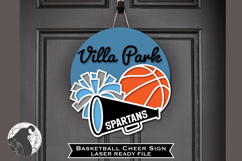 Basketball Sign Laser File, Basketball Door Hanger Product Image 2