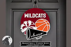 Basketball Sign Laser File, Basketball Door Hanger Product Image 1