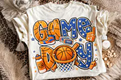 Basketball Faux Yarn PNG, Basketball Game Day PNG, Clipart Product Image 2