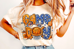 Basketball Faux Yarn PNG, Basketball Game Day PNG, Clipart Product Image 3