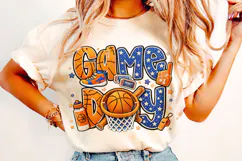 Basketball Faux Yarn PNG, Basketball Game Day PNG, Clipart Product Image 3