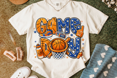 Basketball Faux Yarn PNG, Basketball Game Day PNG, Clipart Product Image 5