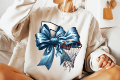 Basketball Hoop Bow PNG, Basketball Coquette Bow PNG, Sports Product Image 3