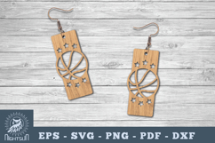Basketball Laser Cut Earrings SVG Product Image 1