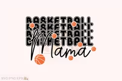 Retro Varsity Mom, Basketball Mama SVG T-shirt Design Product Image 1