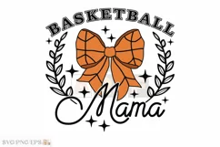 Game Day Basketball Mama Coquette Bow SVG T-shirt Design Product Image 1