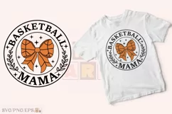 Coquette Basketball Mama Bow Game Day SVG T-shirt Design Product Image 2