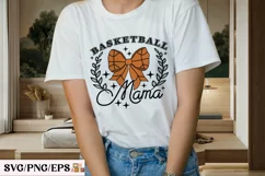 Game Day Basketball Mama Coquette Bow SVG T-shirt Design Product Image 3