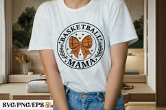 Coquette Basketball Mama Bow Game Day SVG T-shirt Design Product Image 3