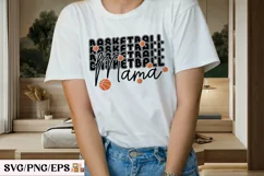 Retro Varsity Mom, Basketball Mama SVG T-shirt Design Product Image 3