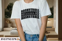 Basketbal Mom Varsity Basketball Mam SVG T-shirt Design Product Image 3