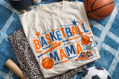 Basketball Mama Retro PNG Shirt Sublimation Design Product Image 2