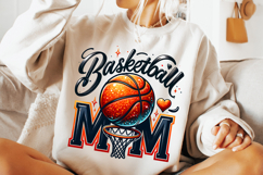Basketball Mom PNG, Basketball Mama PNG, Glitter Basketball Product Image 1