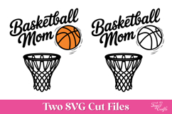 Basketball Mom SVG Quote with Basketball Hoop Product Image 2