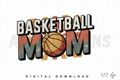 Basketball Mom T-Shirt Sublimation PNG Design Product Image 1