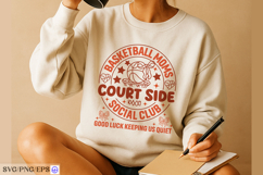 Basketball Moms Court Side Social Club SVG PNG T-shirt Product Image 4
