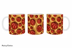 3D Inflated Puffy Basketball Mug Wrap PNG | Puff Texture Product Image 2