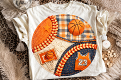 Basketball Patchwork PNG, Basketball Clipart, Faux Yarn PNG Product Image 2