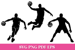 Basketball Players Silhouettes SVG Pack Product Image 1