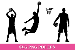 Basketball Players Silhouettes SVG Pack Product Image 1