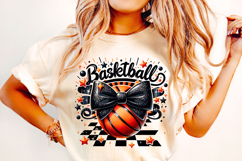 Retro Checkered Basketball PNG, Basketball Mom PNG, Coquette Product Image 2