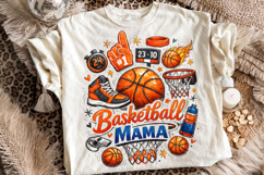 Retro Basketball Mama, Basketball PNG Sublimation, Game Day Product Image 1