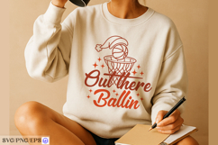 Out There Ballin Basketball SVG PNG T-shirt Design Product Image 4