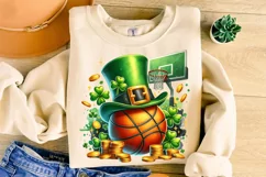 St Patrick's Day Basketball PNG, Lucky Day PNG, Basketball Product Image 1