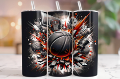 3D Basketball Tumbler Wrap, Basketball Tumbler Wrap PNG Product Image 1