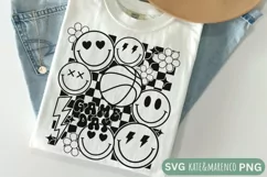 Retro Basketball SVG | Game Day SVG | Basketball Sublimation Product Image 1