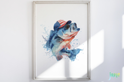 Bass Fish 4th Of July Sublimation Clipart Product Image 3