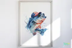 Bass Fish 4th Of July Sublimation Clipart Product Image 3