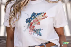 Bass Fish 4th Of July Sublimation Clipart Product Image 2
