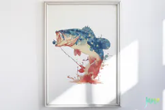 Bass Fish 4th Of July Sublimation Clipart Product Image 5