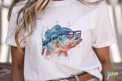 Bass Fish 4th Of July Sublimation Clipart Product Image 2