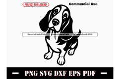 Basset Hound Dog Begging Design SVG PNG DXF EPS PDF Product Image 1