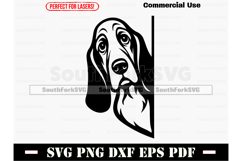 Peeking Basset Hound Dog SVG PNG DXF EPS PDF Product Image 1