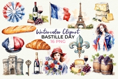 Bastille Day Clipart PNG French Holiday Illustrations Product Image 1