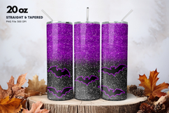 20oz Halloween Tumbler Bat Glitter Gradients Sublimation Product Image 1