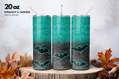 20oz Halloween Tumbler Bat Glitter Gradients Sublimation Product Image 1