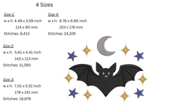 Bat Embroidery Design - Halloween Pattern Product Image 2