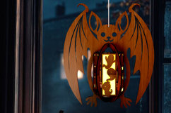 Halloween Bat Candle Holder Laser Cut Template Product Image 2