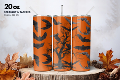 20oz Halloween Tumbler Bat Glitter Drip Scare Sublimation Product Image 1