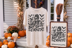 Bat Shit Crazy Halloween PNG,Spooky Season Witch Messy Bun Product Image 3