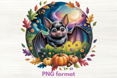 Halloween Pumpkins Bat PNG Sublimation Product Image 1