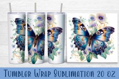 20 oz Tumbler Sublimation Wrap | butterflies and flowers Product Image 1
