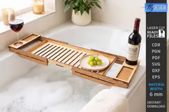 Bath Caddy Tray Laser Cut | Bathtub Tray | Bath Caddy Bridge Product Image 1