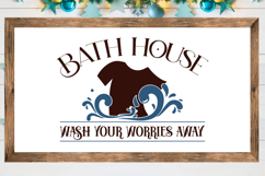 Bath house wash your worries away SVG, Vintage Laundry Sign Product Image 1
