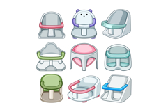 bath seat baby set cartoon Product Image 1